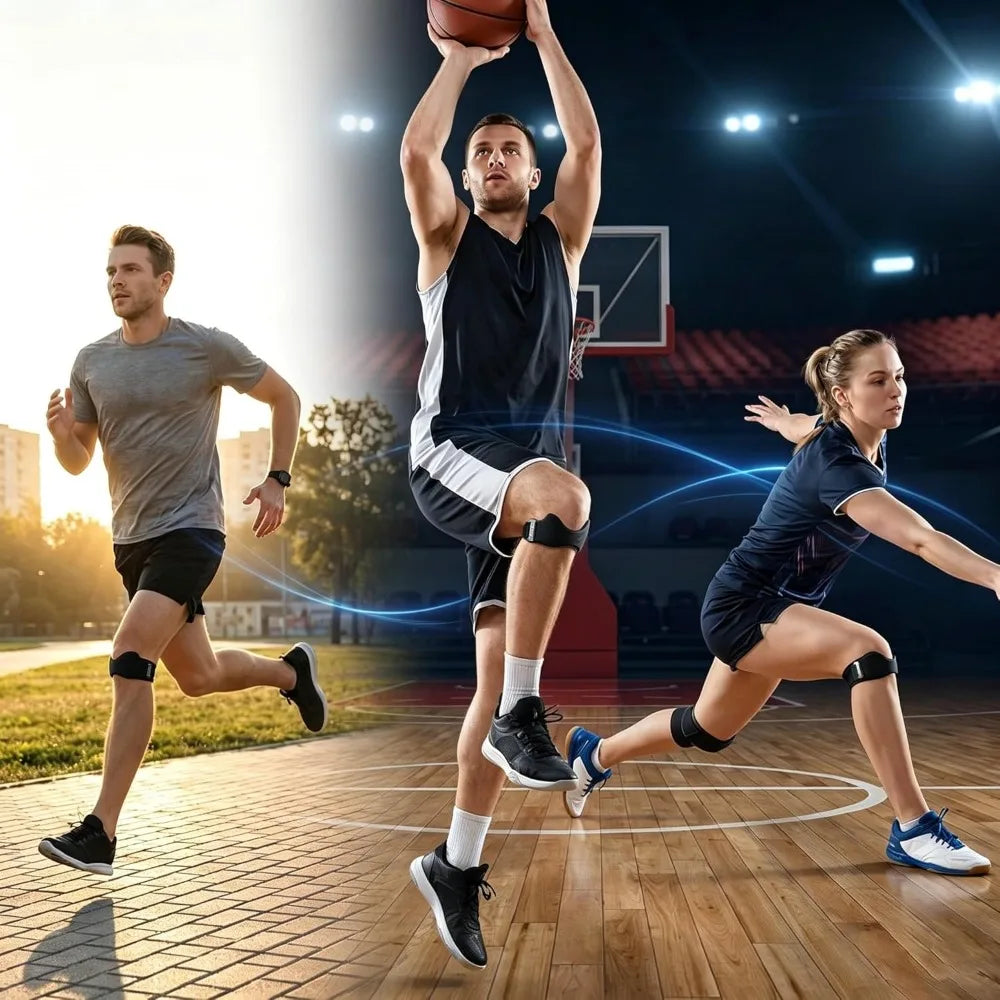 Knee Strap Patella Adjustable Sports Support Band Non-Slip Knee Stabilizer for Running, Basketball, Hiking, Gym
