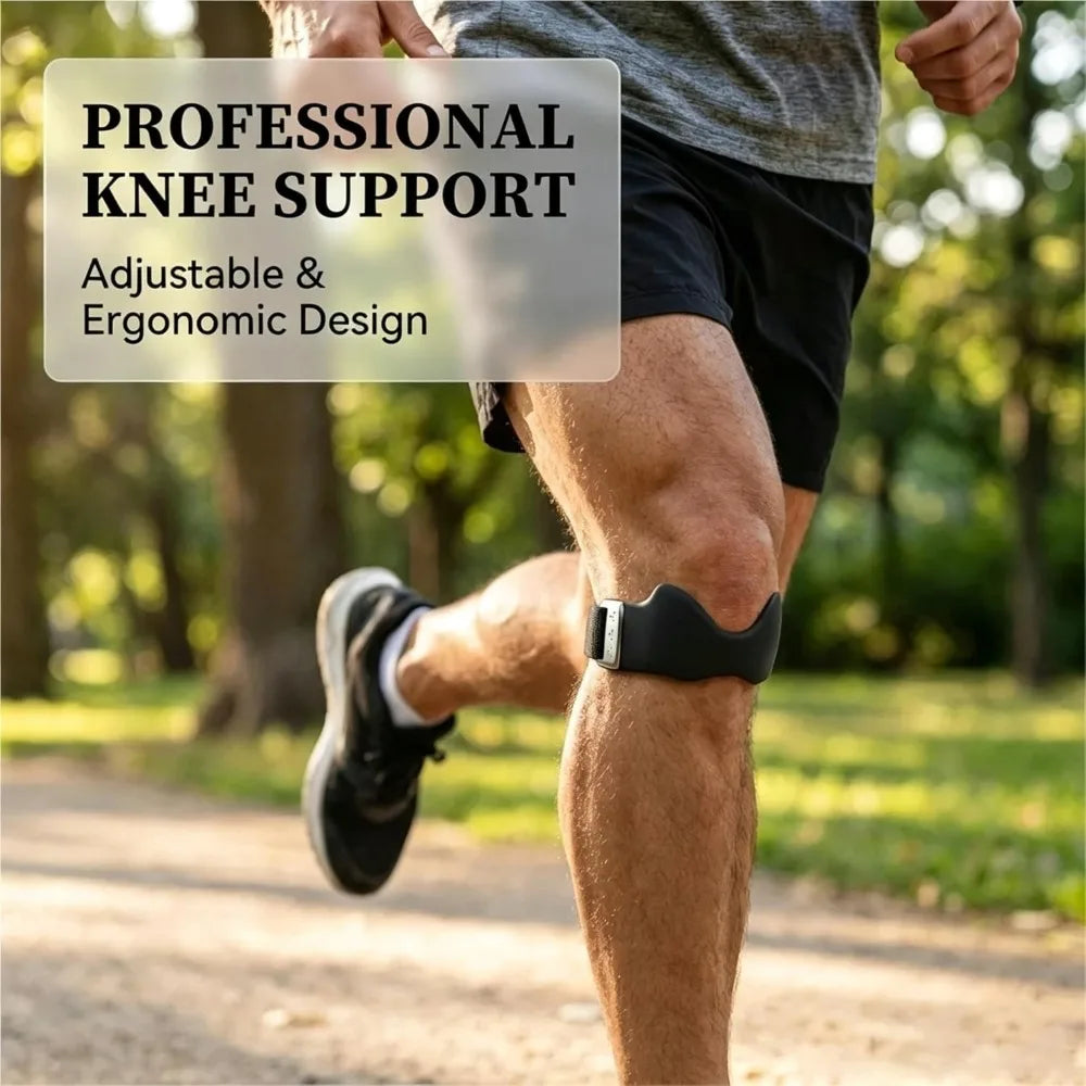 Knee Strap Patella Adjustable Sports Support Band Non-Slip Knee Stabilizer for Running, Basketball, Hiking, Gym